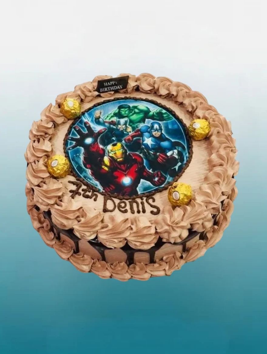 Avengers Marvel Superhero Photo Cake | Personalised Kids Cake