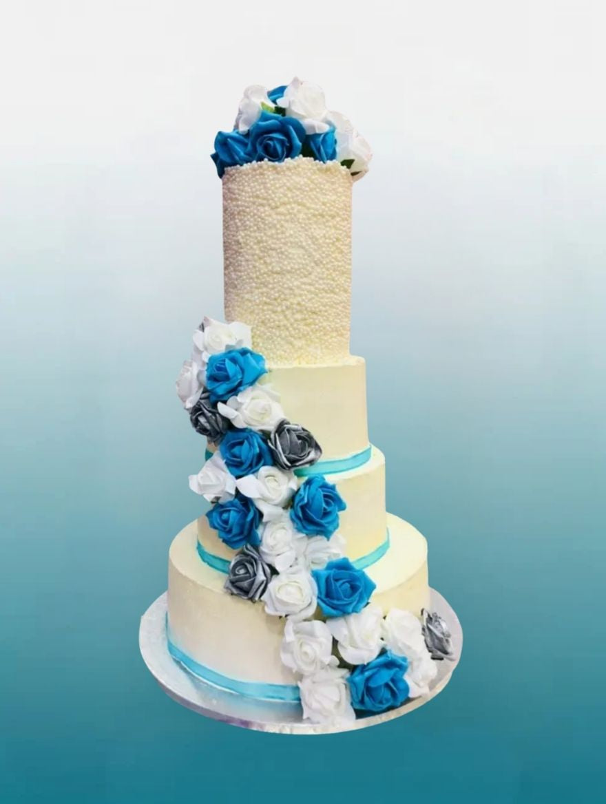 Elegant 4-Tier Celebration Wedding Cake | Luxury Custom Cake