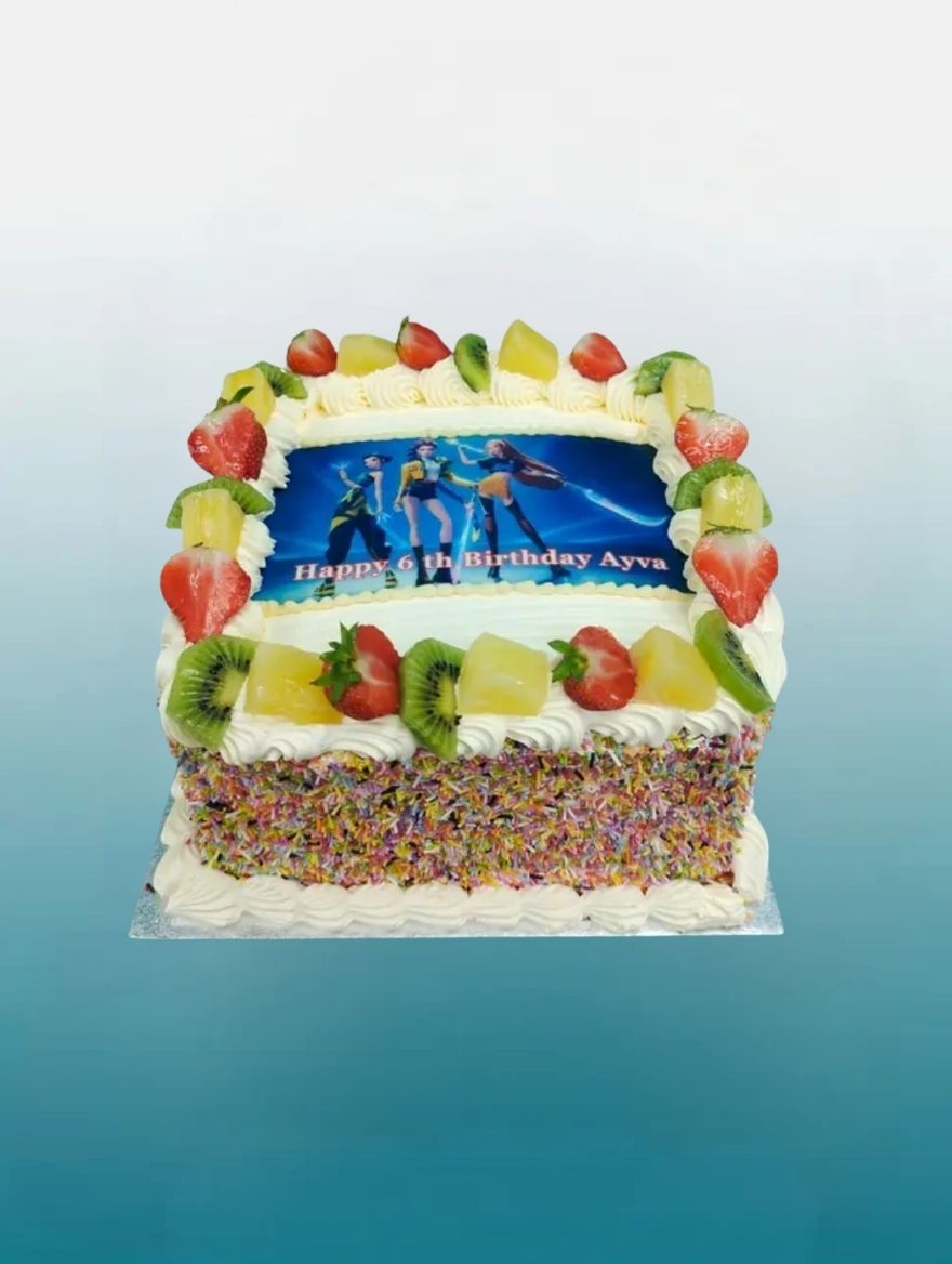 Tropical Sprinkles Custom Photo Birthday Cake | Personalised Cake