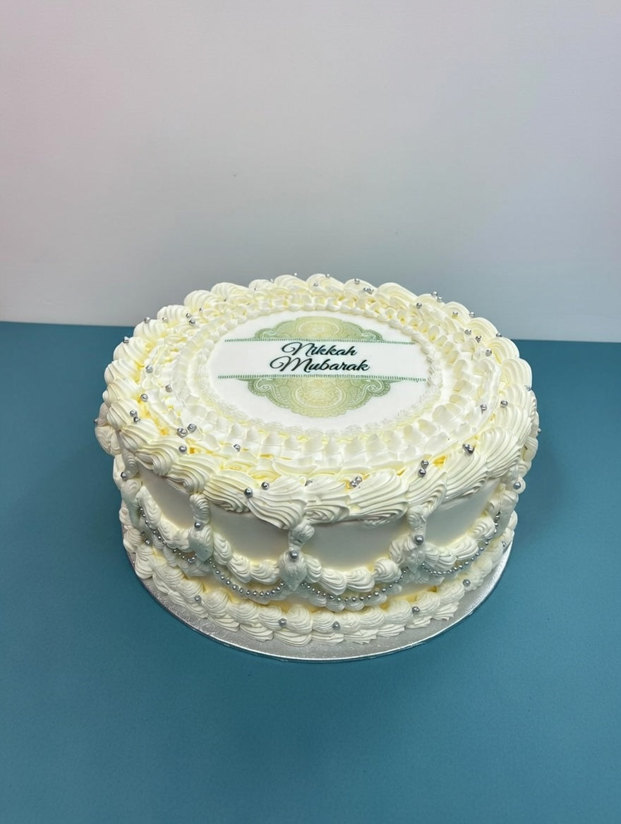 Pearl Nikkah Mubarak Celebration Cake