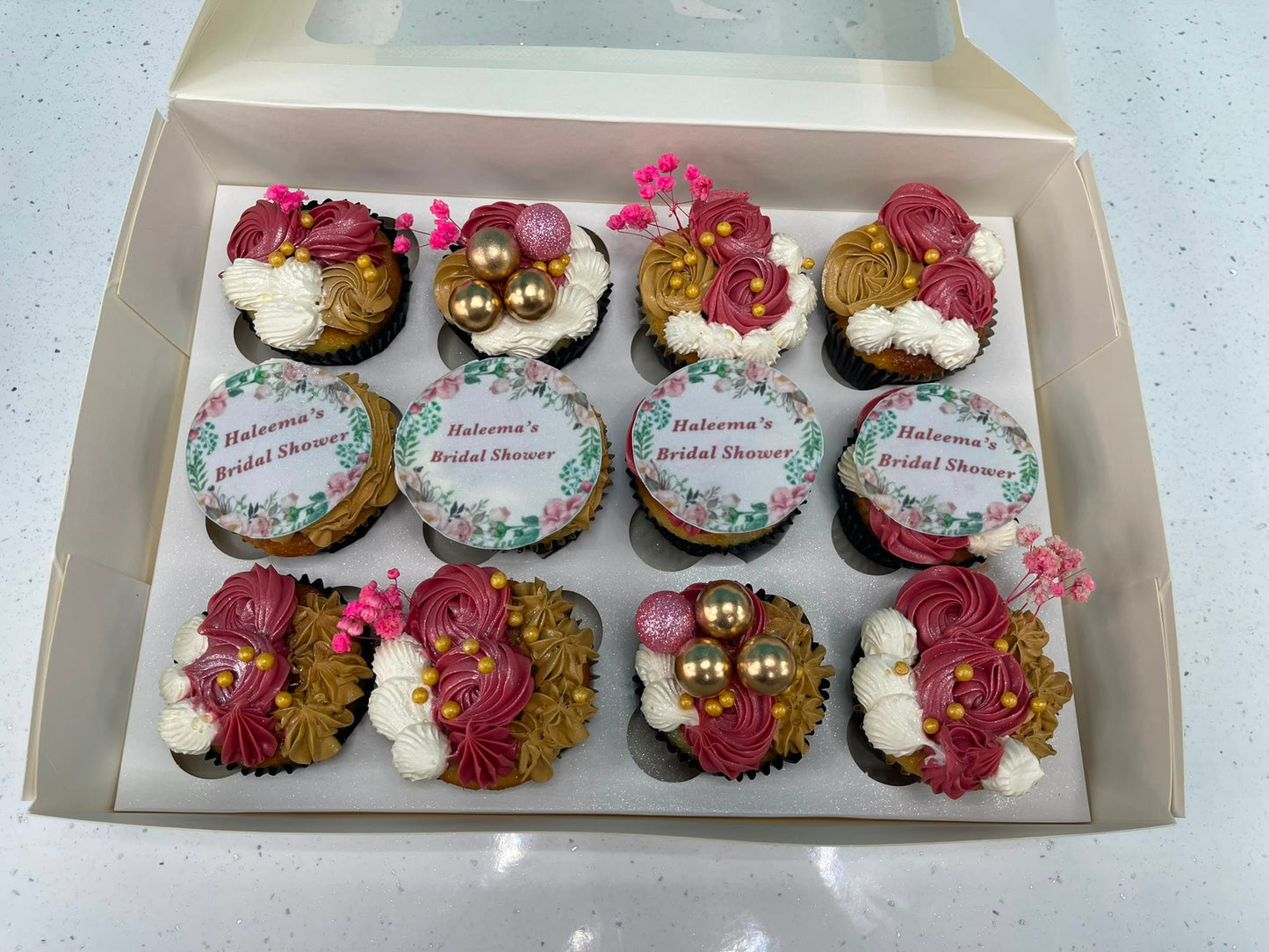 Bridal Shower Personalised Cupcakes | Custom Bridal Shower Cup Cakes