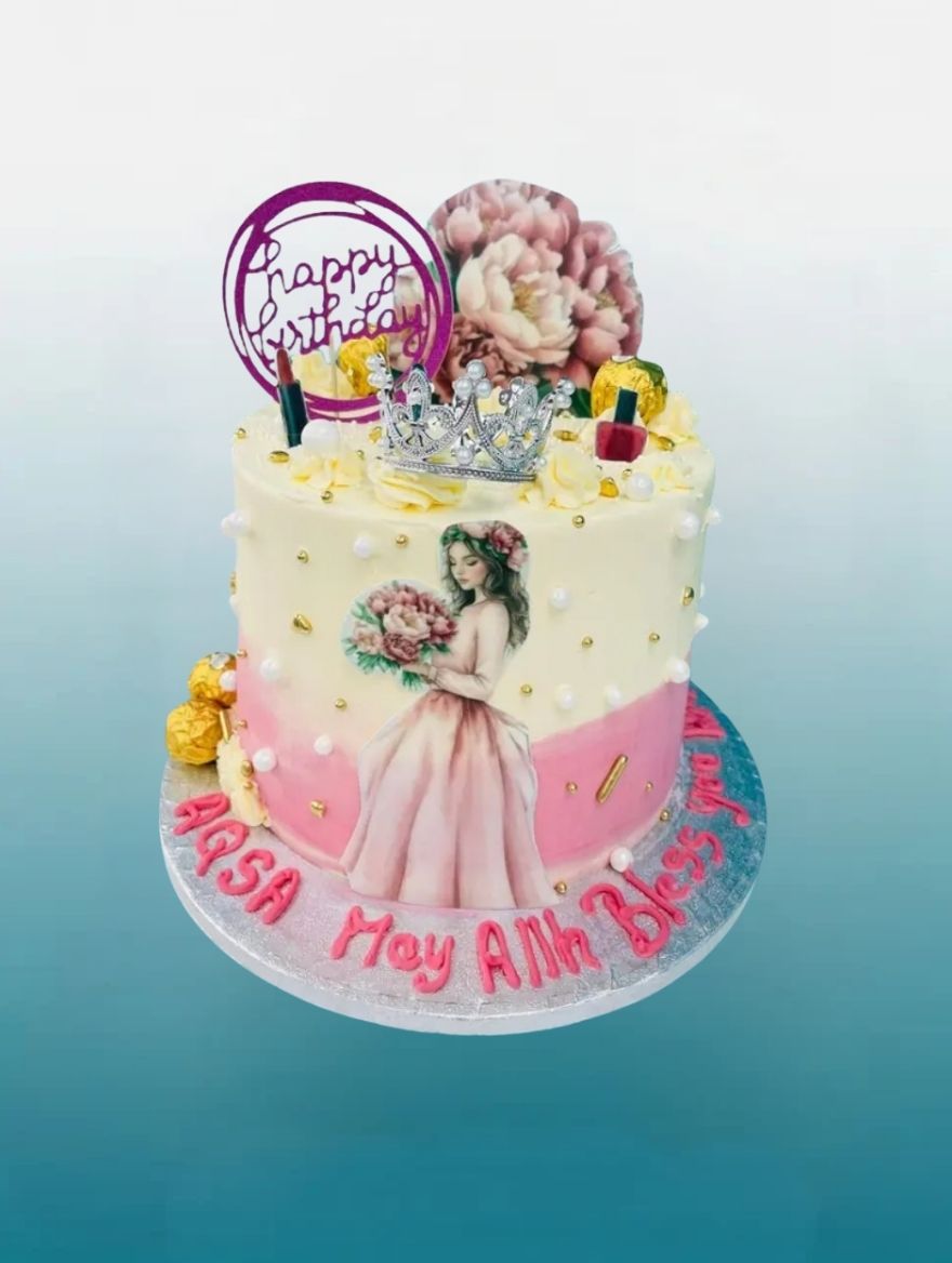 Royal Princess Girl Birthday Cake | Personalised Princess Cake