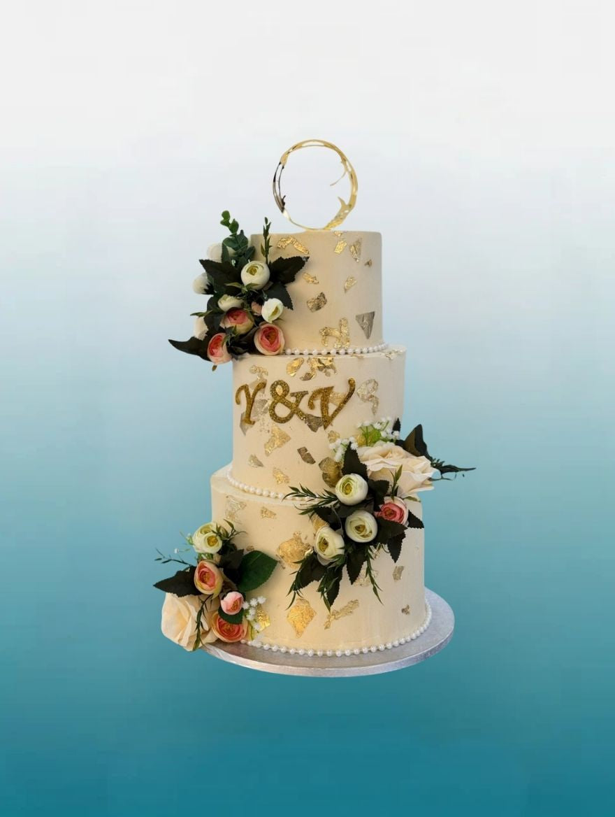 The Golden Virtue 3 Tier Cake | Luxury Wedding Cake