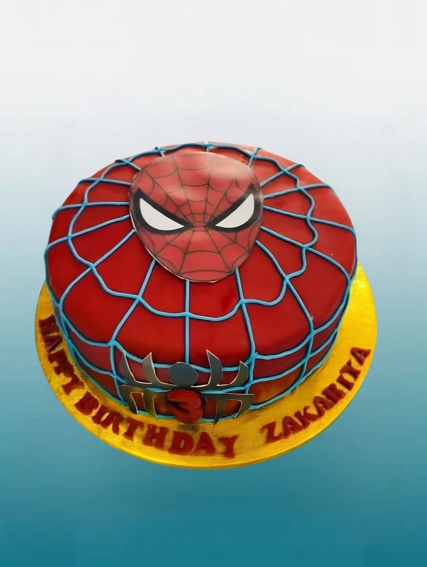 Spider-Man Web Birthday Cake | Superhero Kids Cake