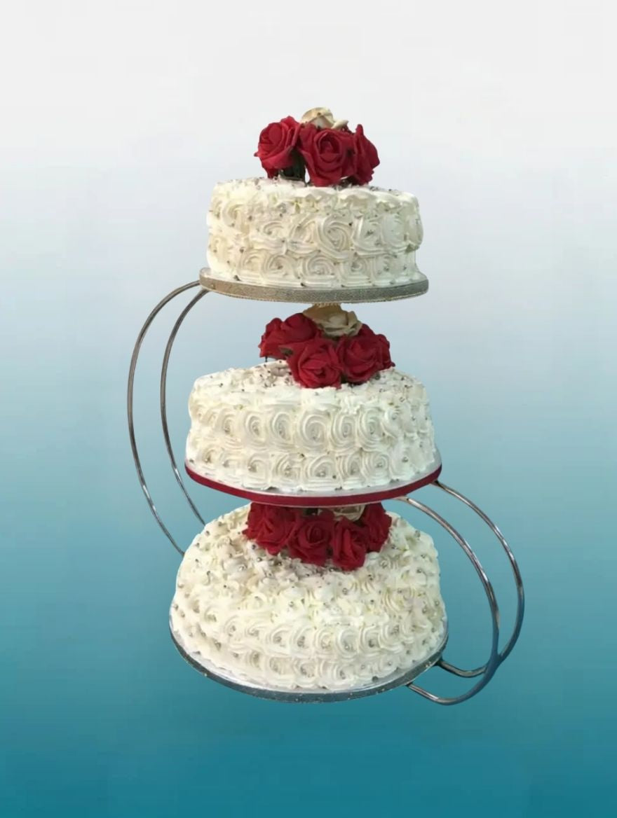 Rosette Wedding Tower Cake | Luxury Three Tier Wedding Cake