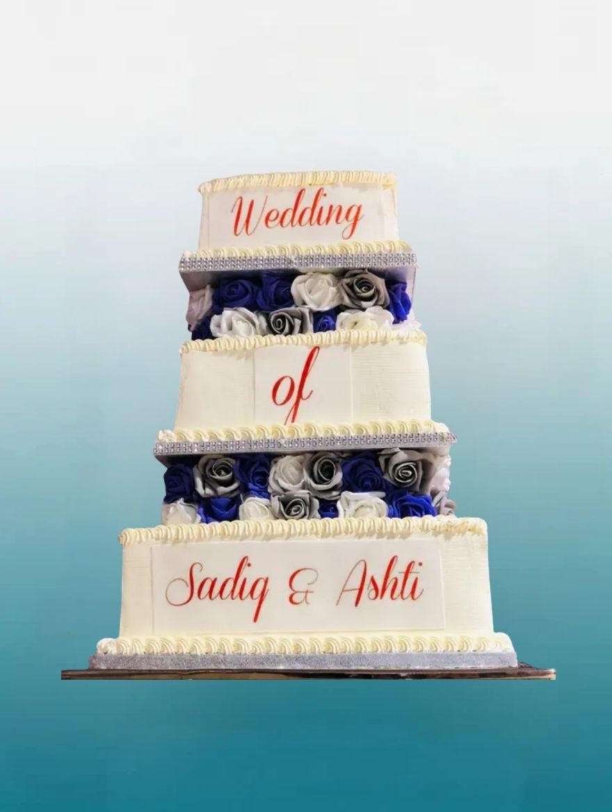 Grand Floral Wedding Tower Cake | Luxury Wedding Cake
