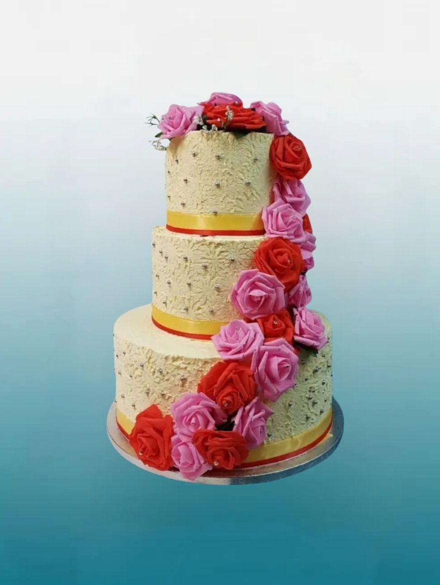 Premium Three-Tier Wedding Cake | Luxury Celebration Cake