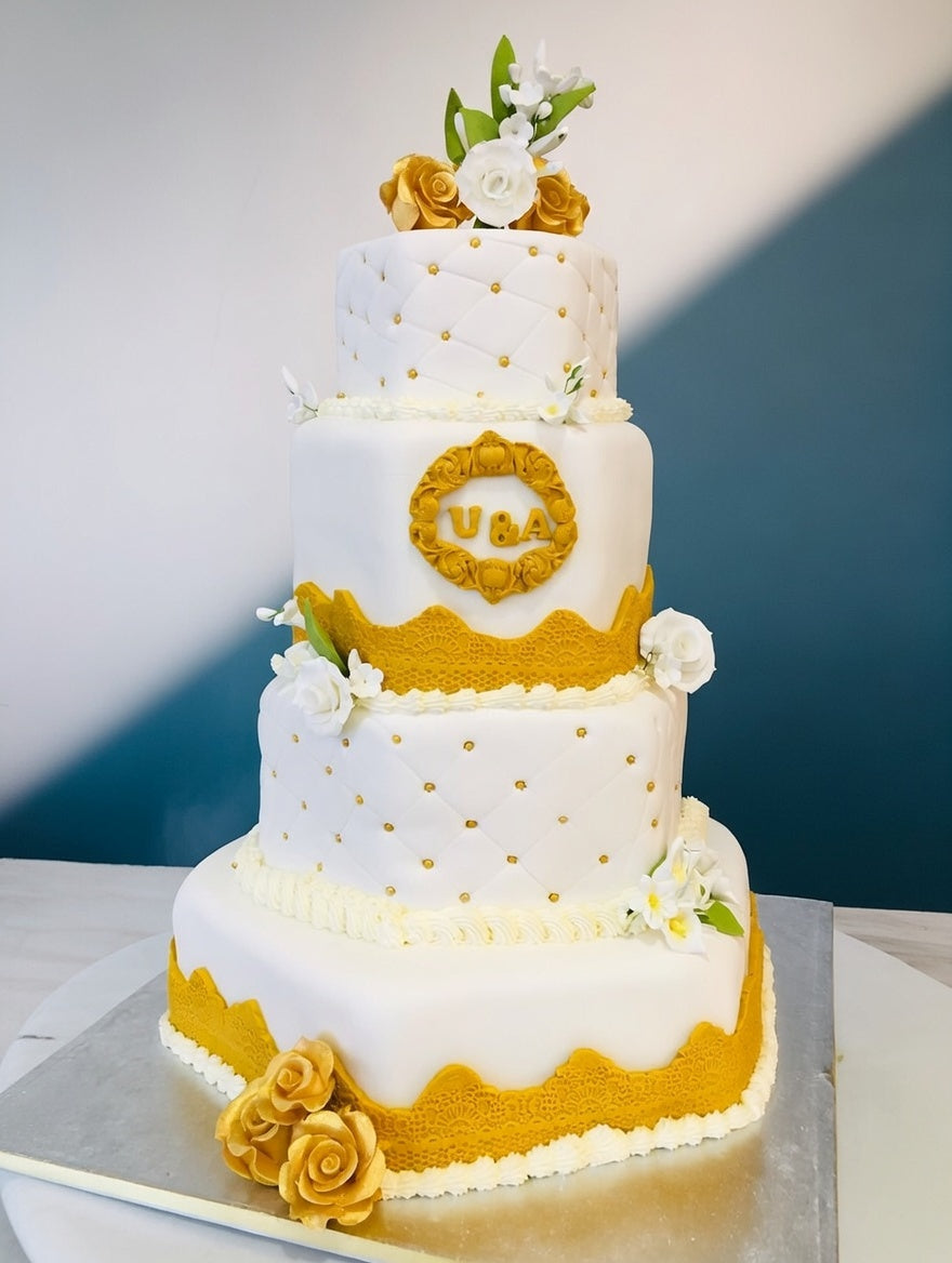 Elegant 4-Tier Mehndi Celebration / Engagement / Nikkah / Wedding Cake