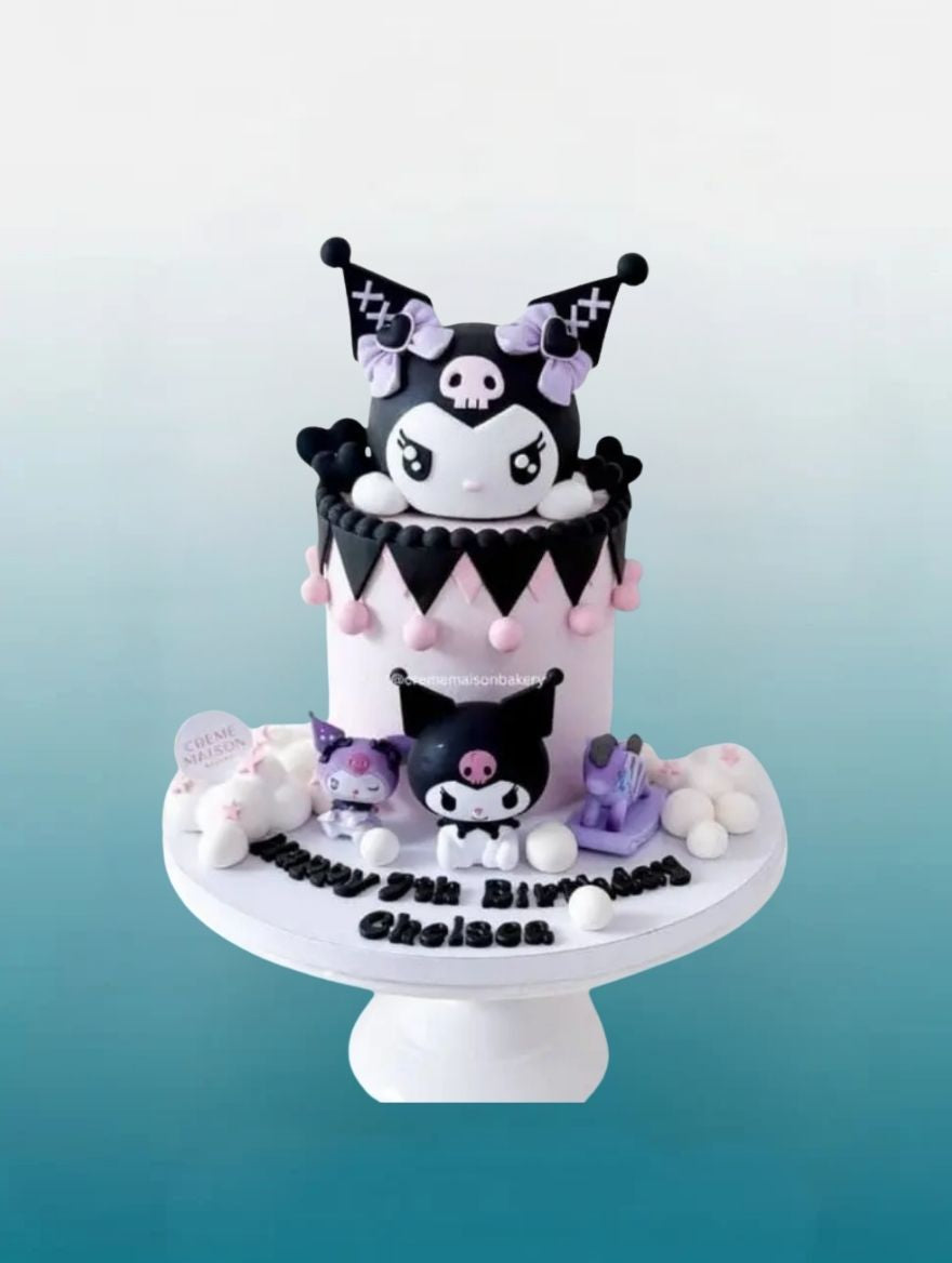 Kuromi Two Tier Birthday Cake | Personalised Sanrio Cake