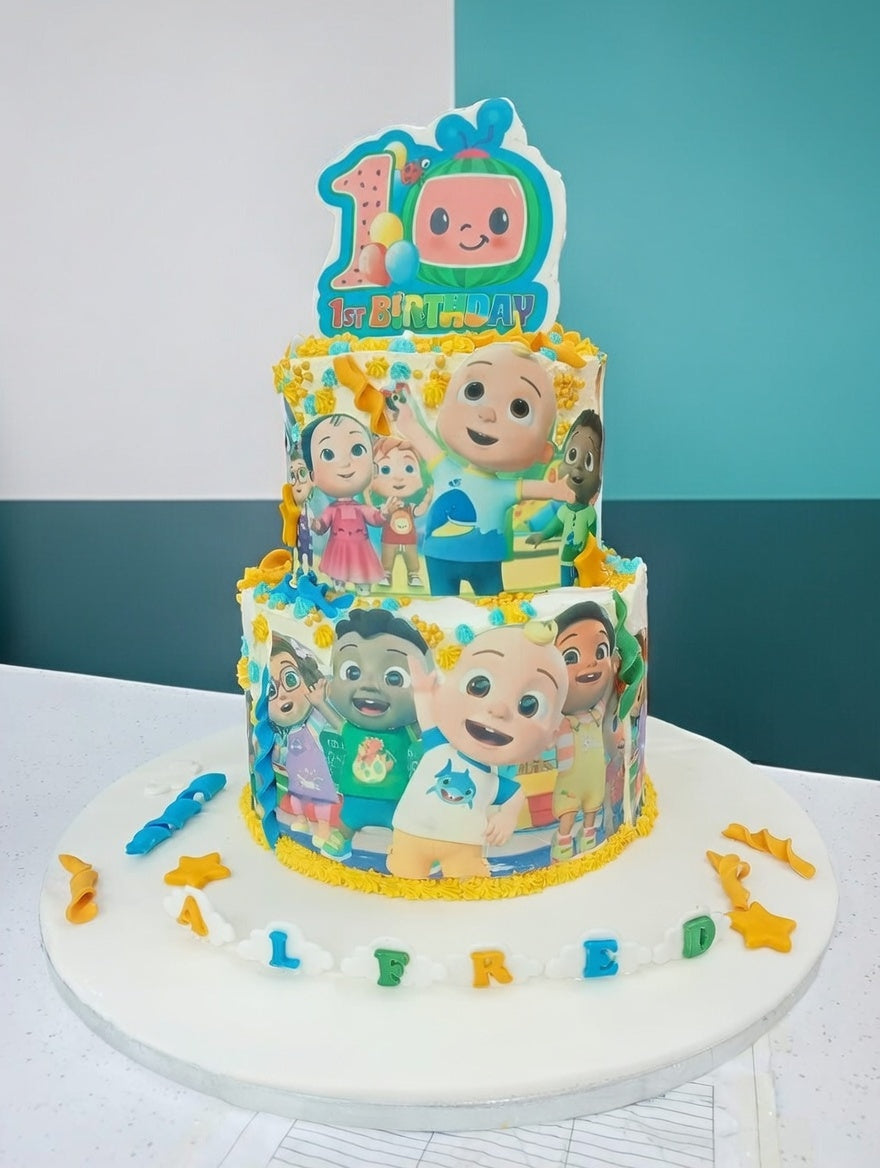 CoCo Melon Celebration Tier Cake