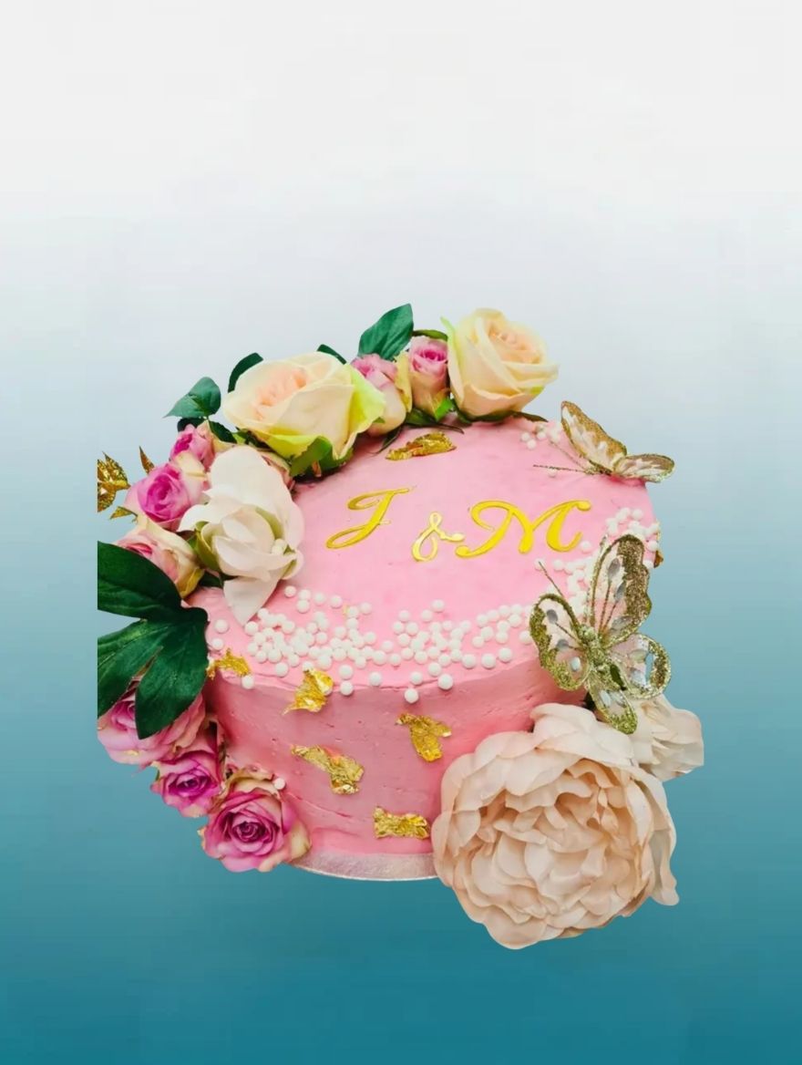 Blush Elegance Round Celebration Cake | Nikkah & Girls Cake