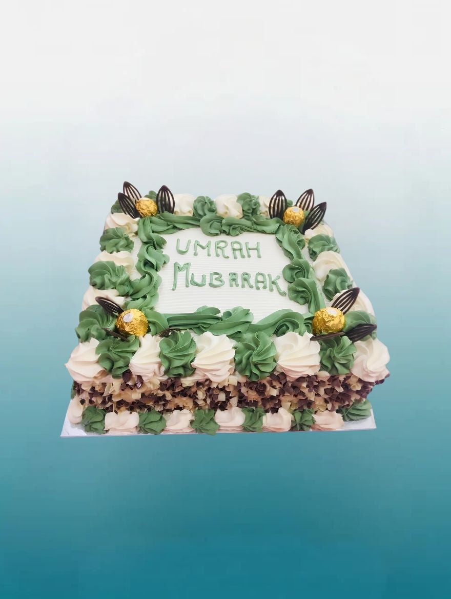 Umrah Mubarak Celebration Cake | Personalised Umrah & Birthday Cake