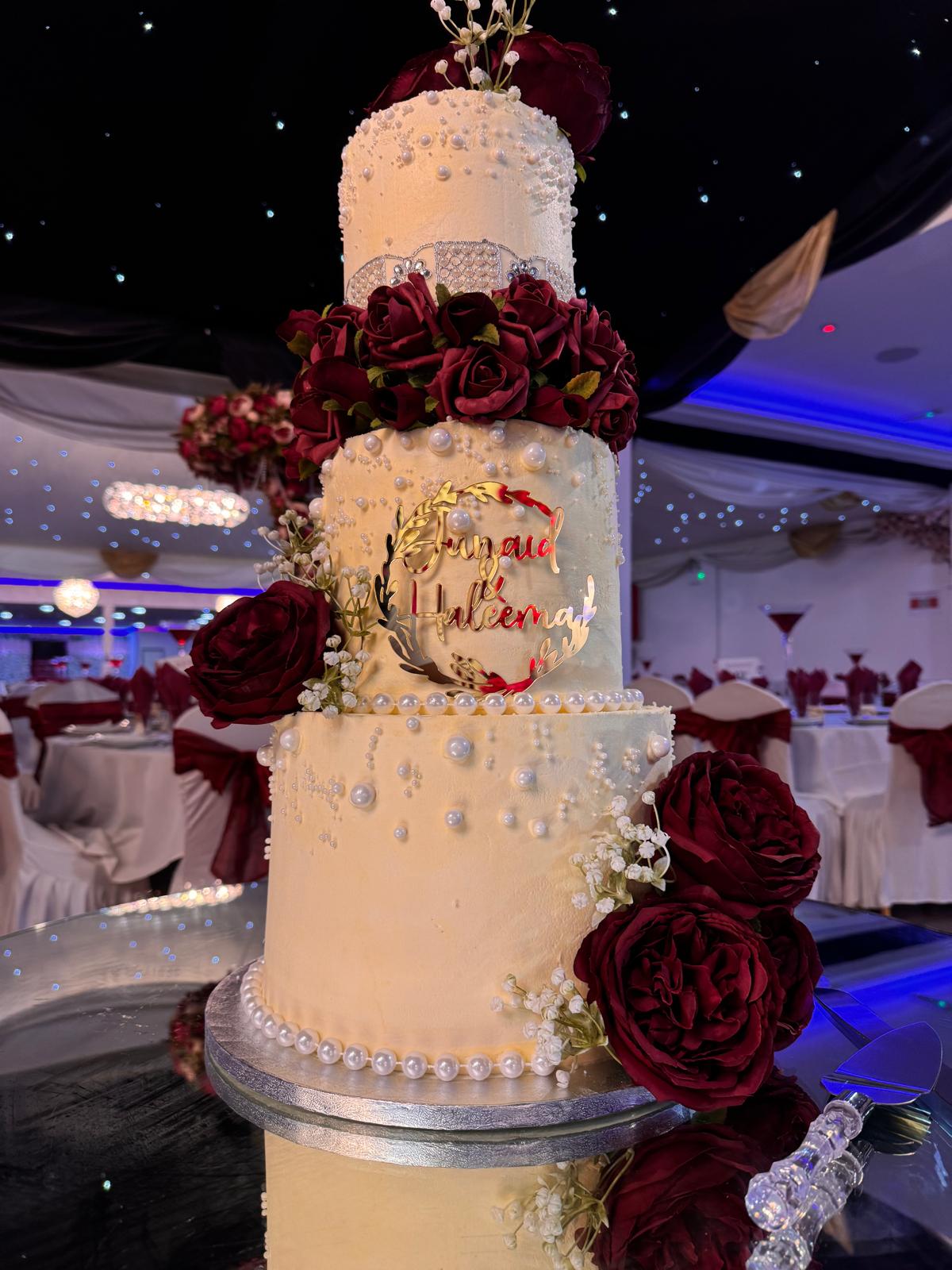 Custom Flowers Wedding Cake