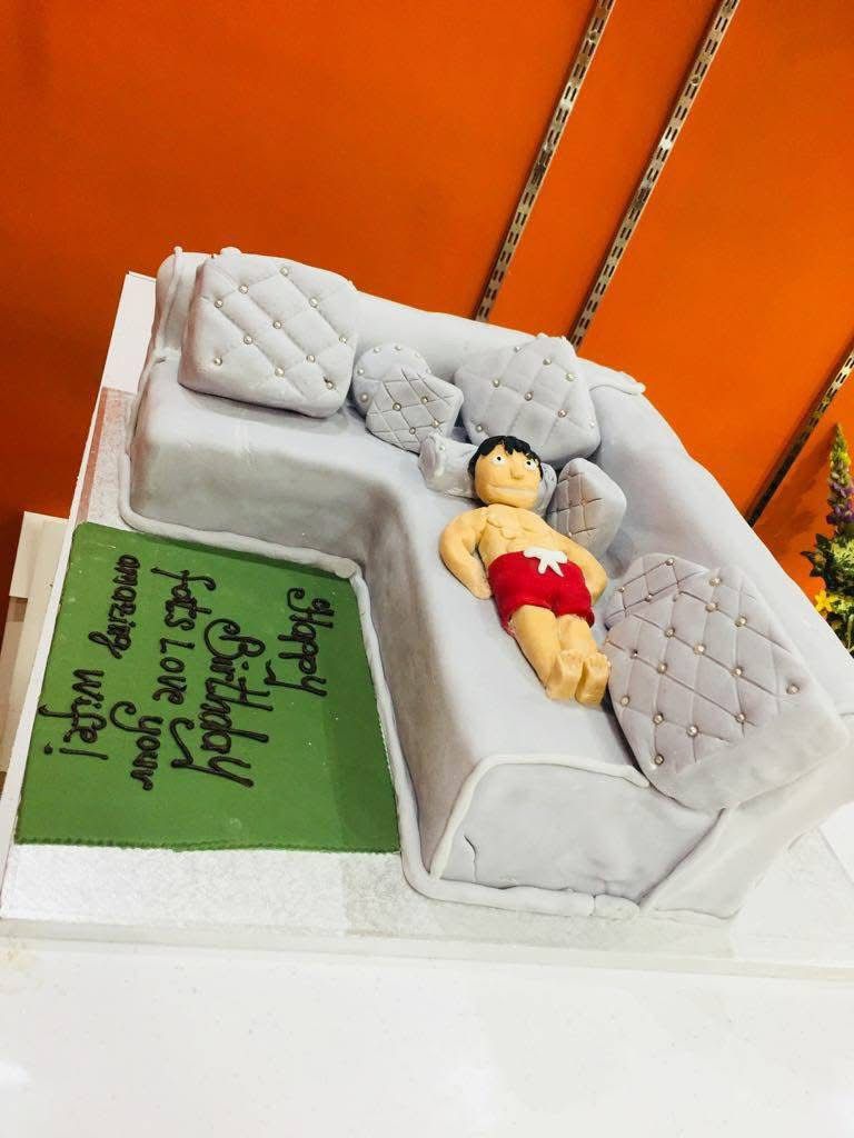 Lazy Man Sofa Birthday Cake | Personalised 3D Cake