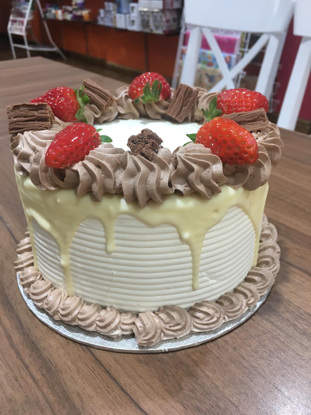 The Strawberry & white Chocolate Drip Cake