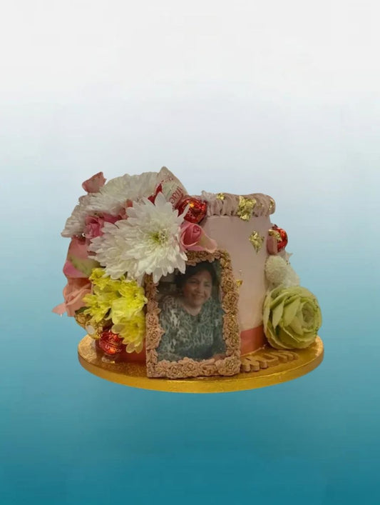 Floreal Birthday Cake with Photo Frame