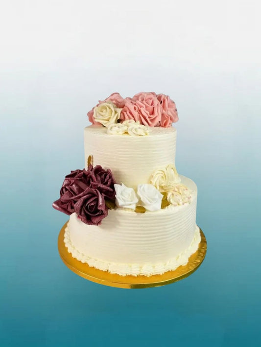 Classic Harmony 2-Tier Wedding Cake | Elegant Nikkah Celebration