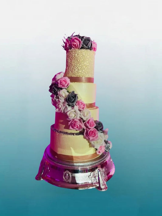 Decadent Cream 4-Tier Wedding Cake | Luxury Celebration Cake
