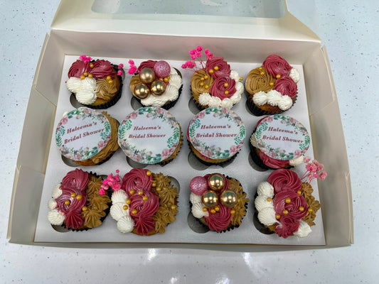 Bridal Shower Personalised Cupcakes | Custom Bridal Shower Cup Cakes