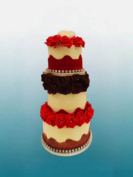 Signature 3-Tier Celebration Cake | Wedding & Nikkah Centrepiece