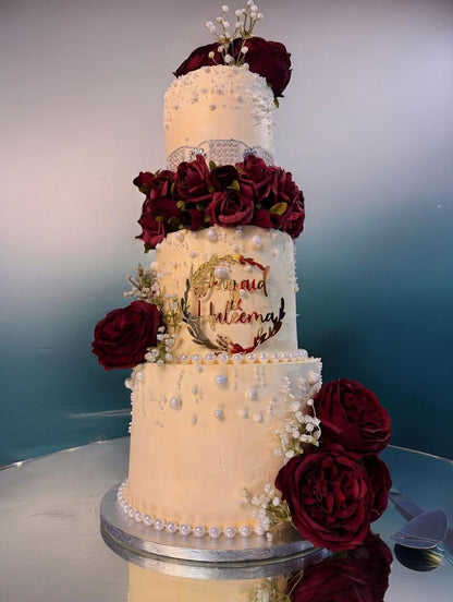 Custom Flowers Wedding Cake