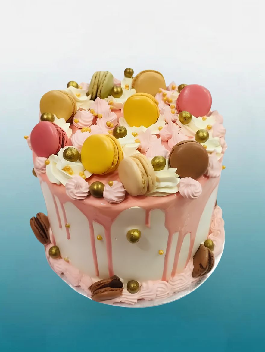 Macaron Drip Cake | Luxury Birthday & Celebration Cake