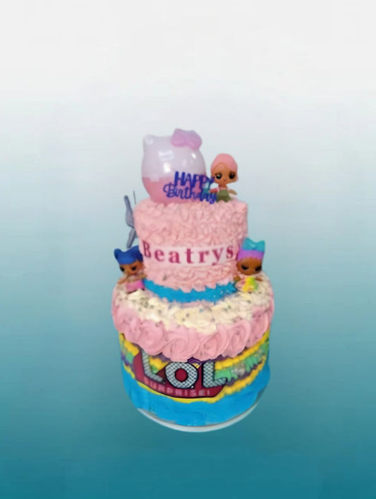LOL Party Two Tier Kids Cake | Personalised Birthday Cake