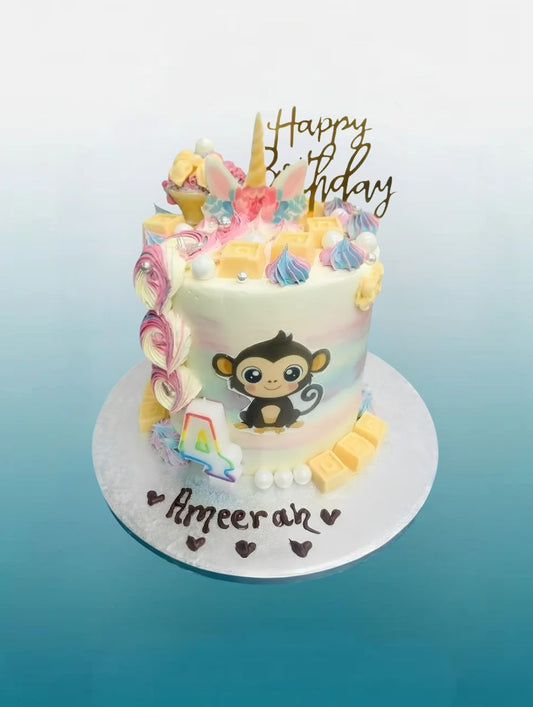 Majestic Monkey Magic Birthday Cake | Unicorn Kids Cake