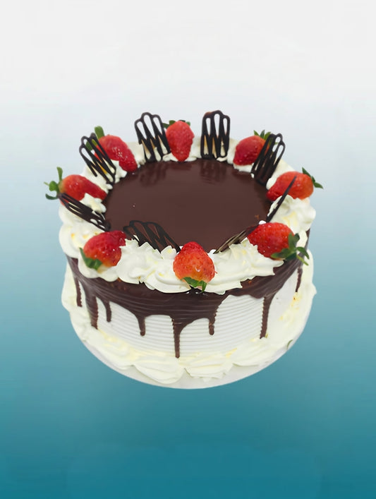 Midnight Strawberry Drip Cake