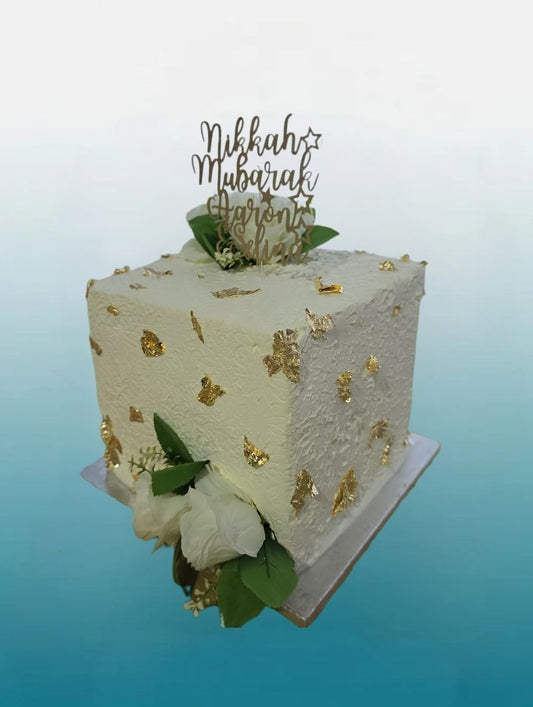 Elegant Nikkah & Engagement Cake | Luxury Wedding Cake