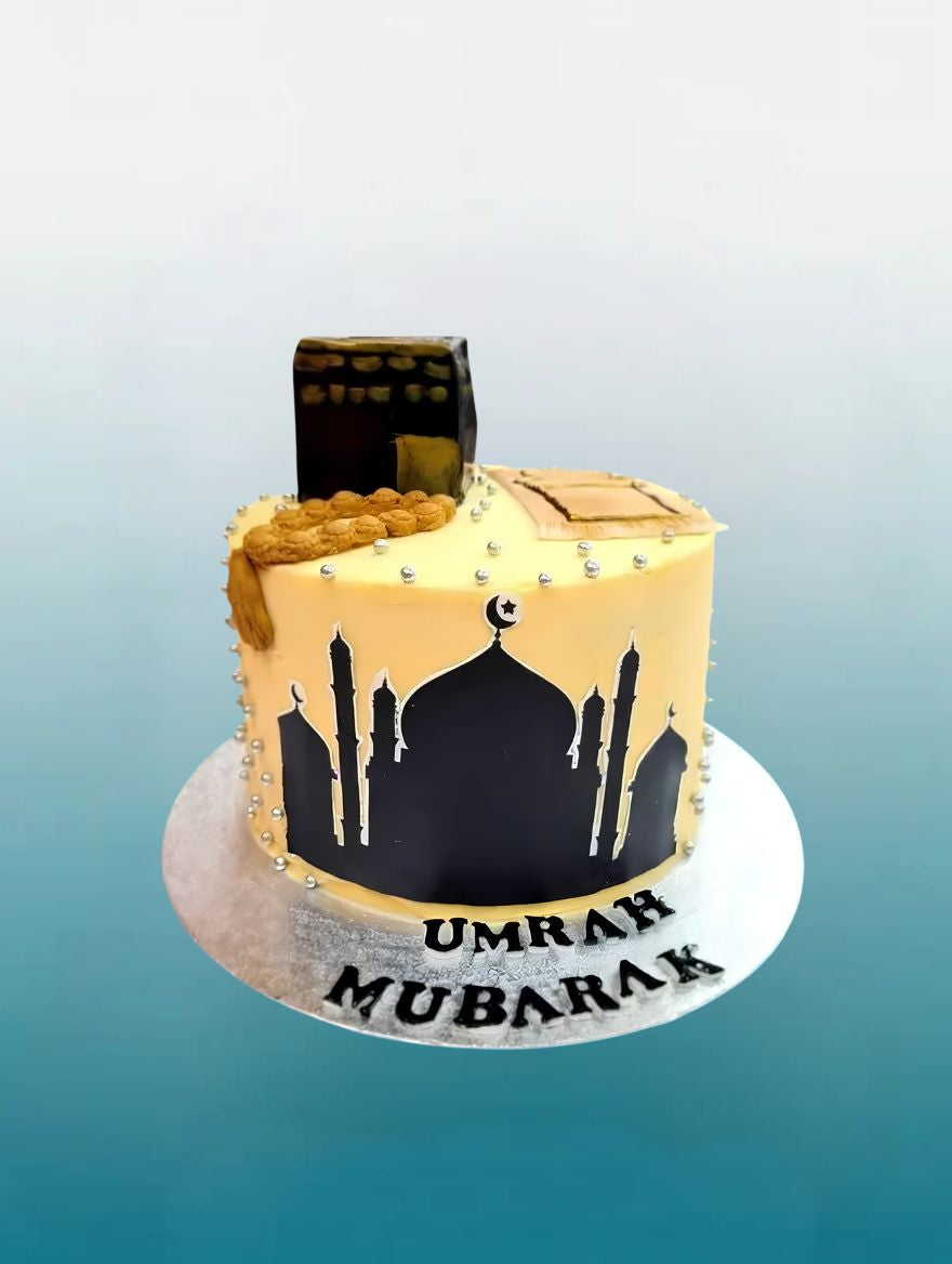 Umrah Mubarak Celebration Cake | Personalised Umrah Cake
