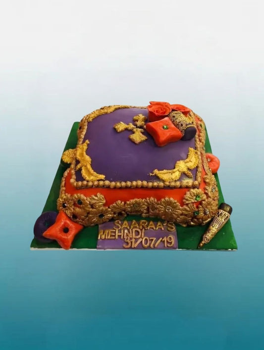 Royal Purple Mehndi / Haldi Cake