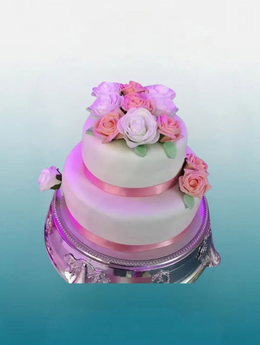 Blushing Rose Two-Tier wedding Cake