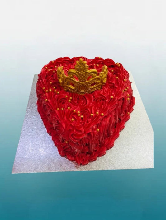 Queen Heart Cake | Luxury Personalised Heart Birthday Cake