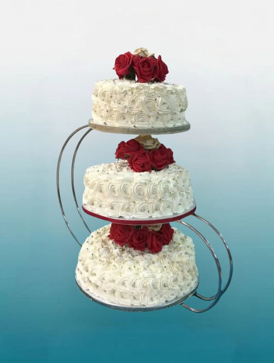 Rosette Wedding Tower Cake | Luxury Three Tier Wedding Cake