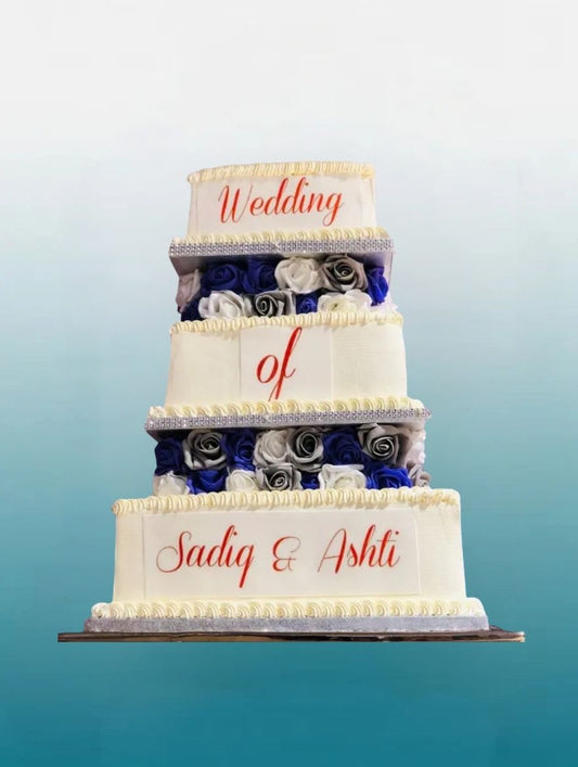 Grand Floral Wedding Tower Cake | Luxury Wedding Cake
