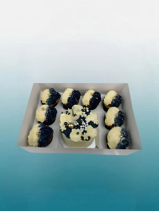 Midnight Luxe Bento Celebration Box | Cupcake & Cake Gift Set
