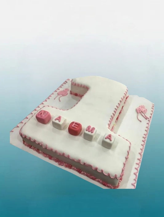 First Birthday Number Cake | Colour Customised Number 1 Cake