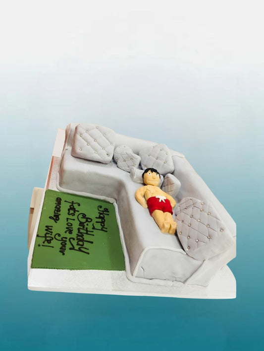 Lazy Man Sofa Birthday Cake | Personalised 3D Cake