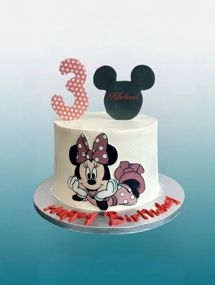 Sweet Minnie or Mickey Birthday Cake | Personalised Kids Tall Cake