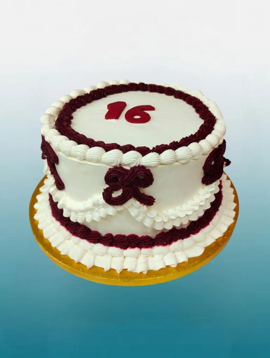 The Maroon & Cream Lambeth Sweet 16 Cake