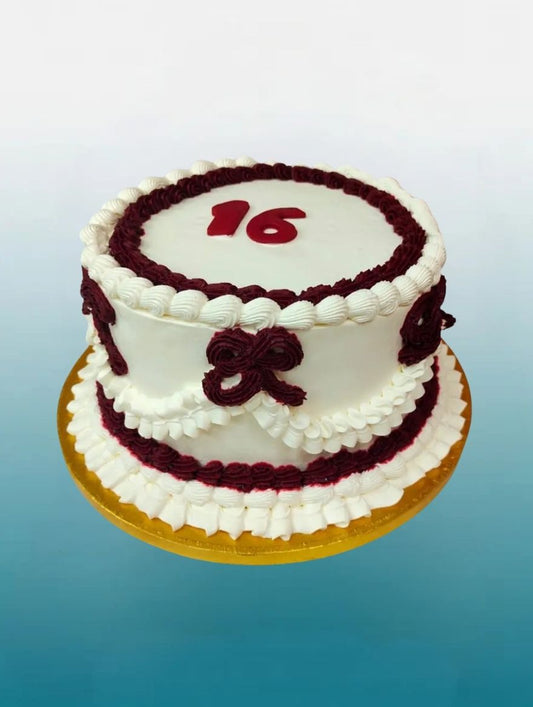 The Maroon & Cream Lambeth Sweet 16 Cake