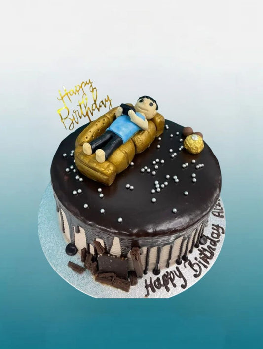 Lazy Man Couch Gamer Birthday Cake | Custom Cake