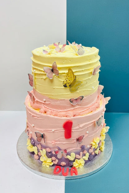 Butterfly Meadow Tiered Cake