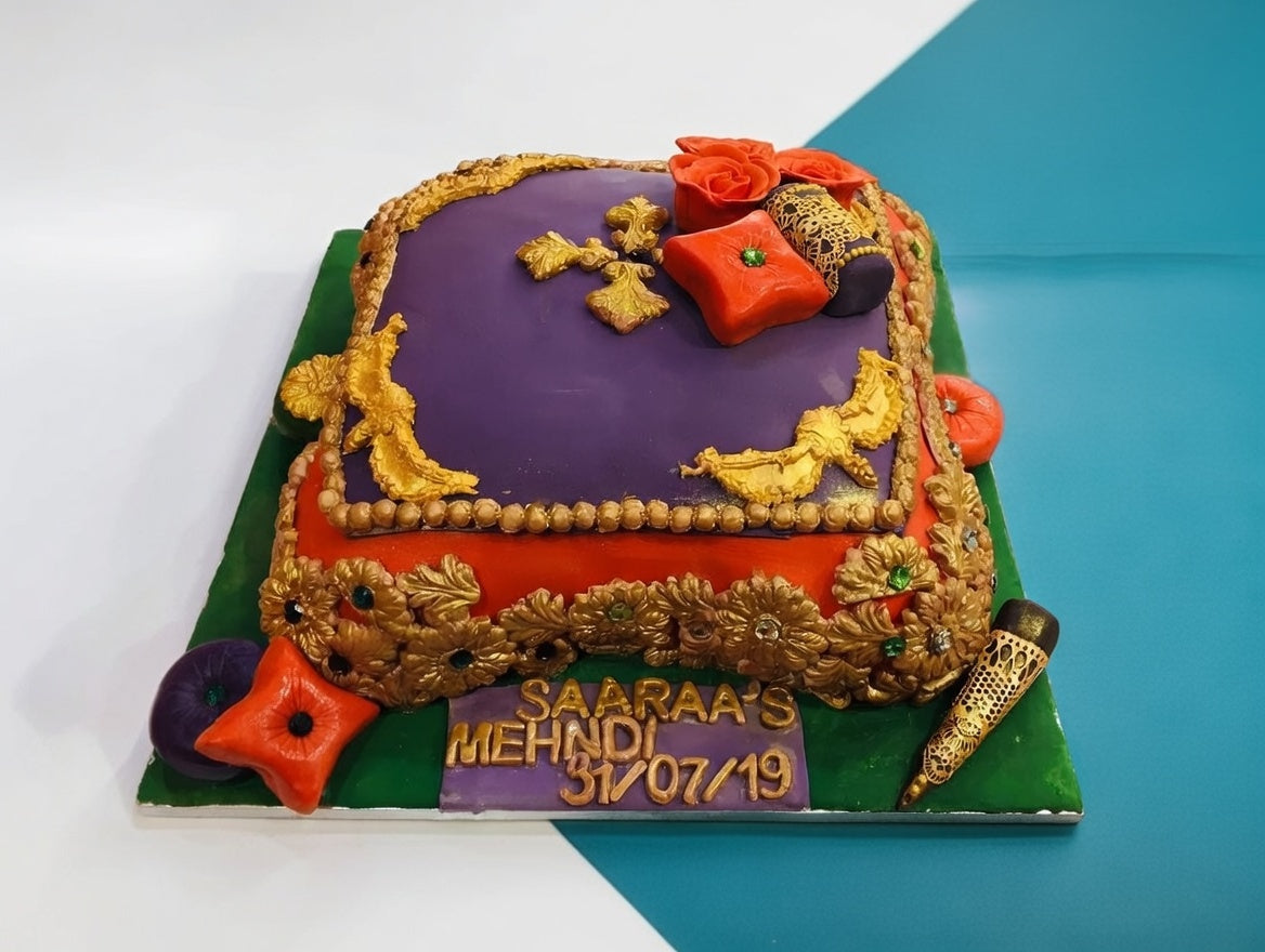 Royal Purple Mehndi / Haldi Cake