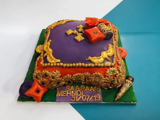 Royal Purple Mehndi / Haldi Cake
