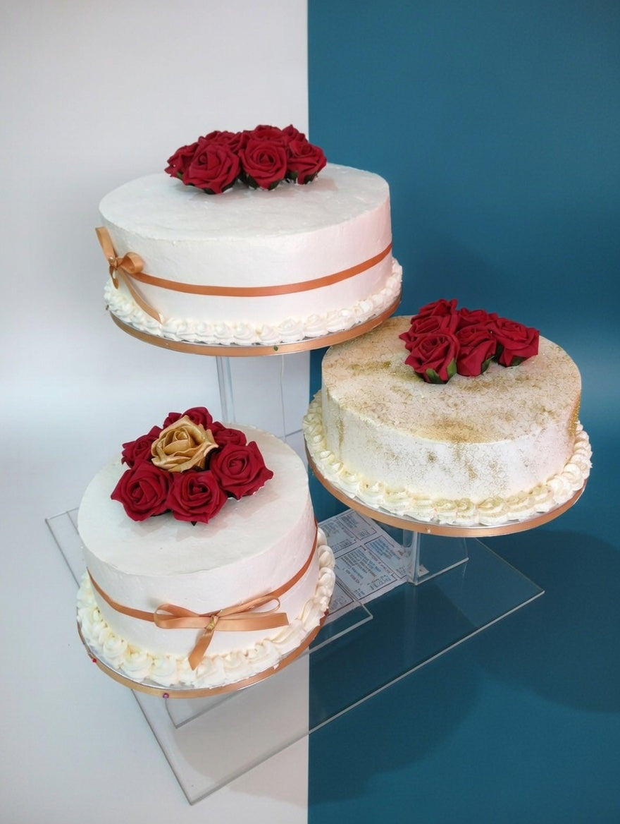 Crimson Rose & Gold Trio Set