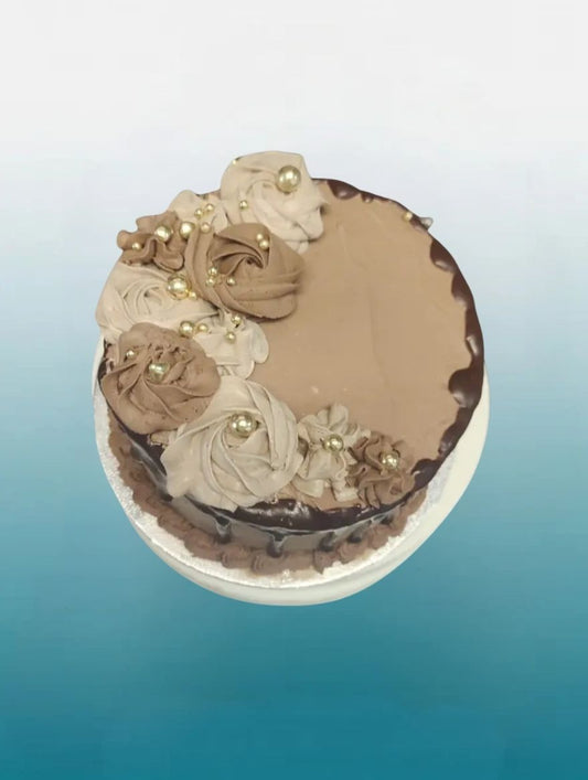 Chocolate Mocha Rosette Drip Cake