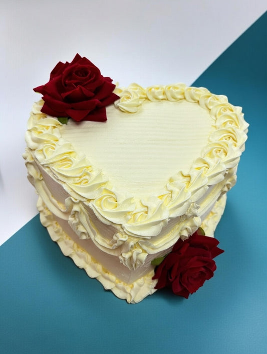 Vintage Love Heart Shape Cake