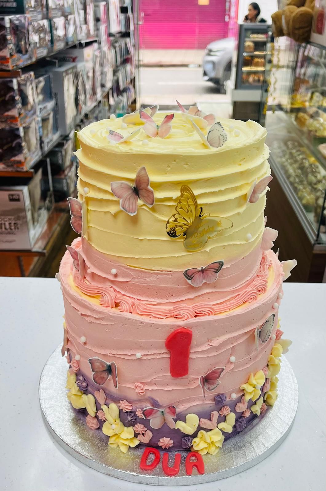 Butterfly Meadow Tiered Cake